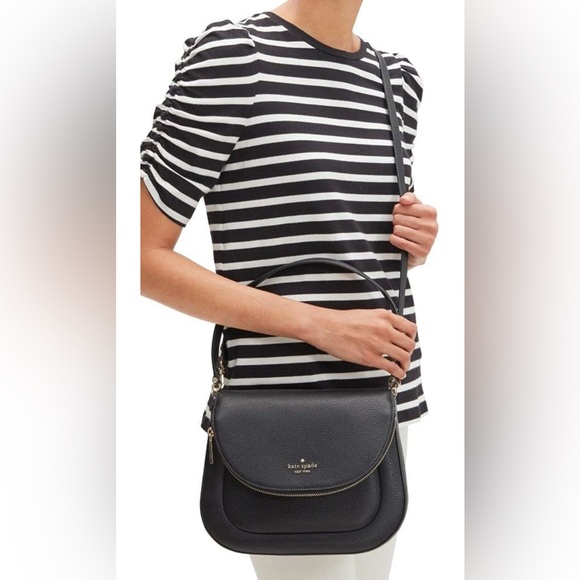 Kate Spade Leila Soft Pebbled Leather Medium Flap Shoulder Bag Women's Handbag - Picture 4 of 11